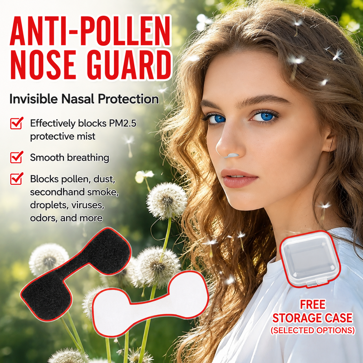 30pcs Black Invisible Sponge Nasal Filters with 3 Storage Cases- Dust Pollen