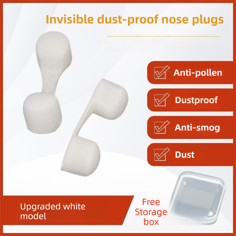 50pcs White Invisible Sponge Nasal Filters with 5 Storage Cases- Dust Pollen view 2