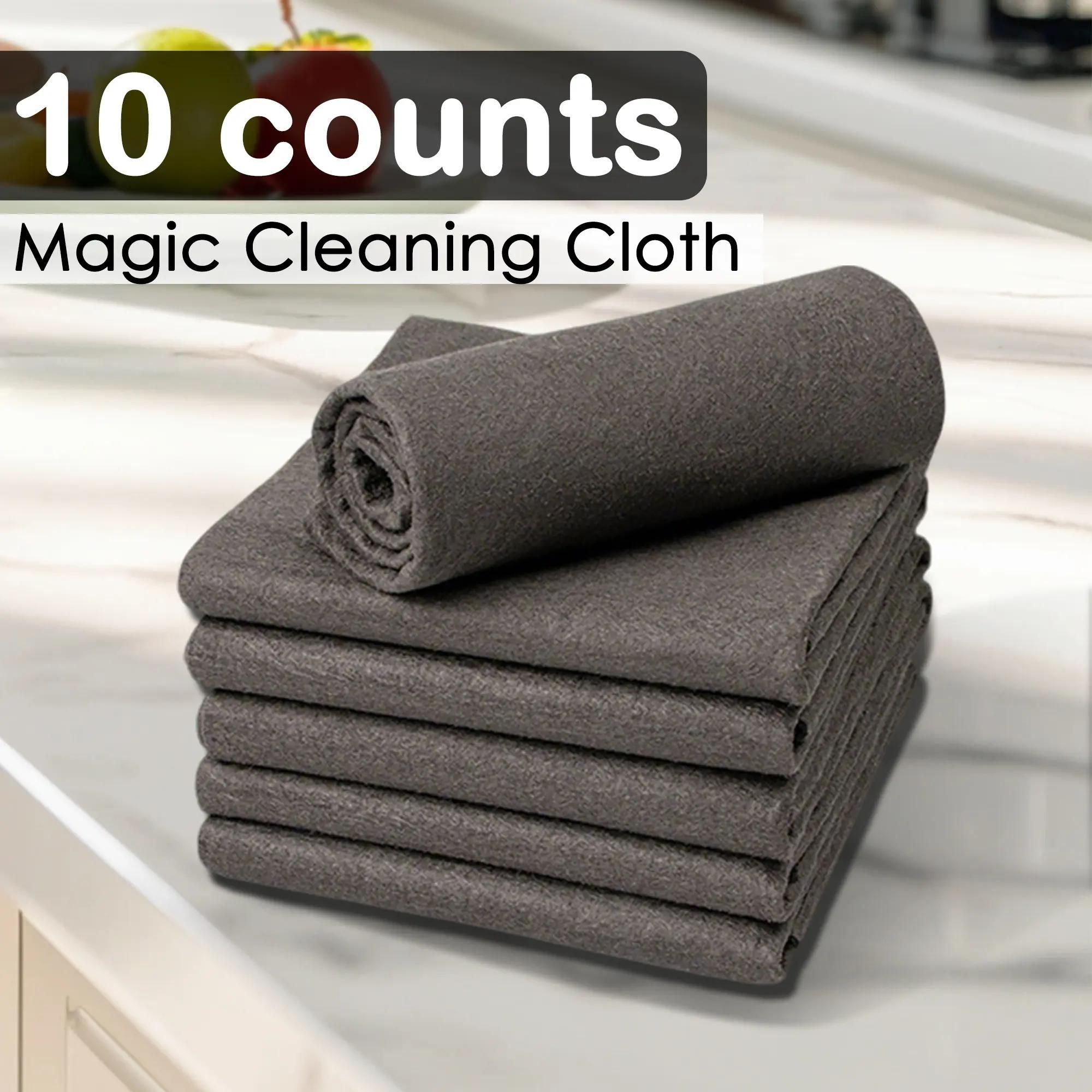 10 Counts Dark Grey Magic Cleaning Cloths (30 x 30CM) - Reuseable Thickened