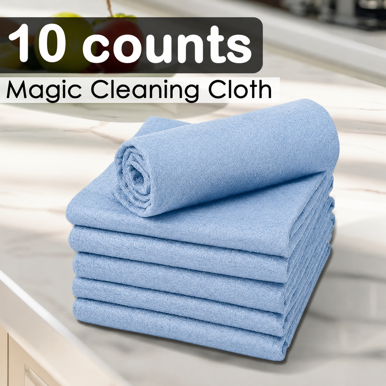 10 Counts Blue Magic Cleaning Cloths (30 x 30CM) - Reuseable Thickened