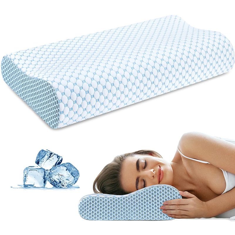 55 x 35CM Ergonomic Cooling Memory Foam Contour Pillow - Slow Rebound Cervical