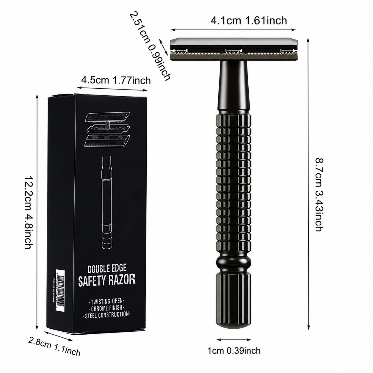 Rose Gold Classic Double Edge Safety Razor Set - Vintage Metal Manual Shaving view 5