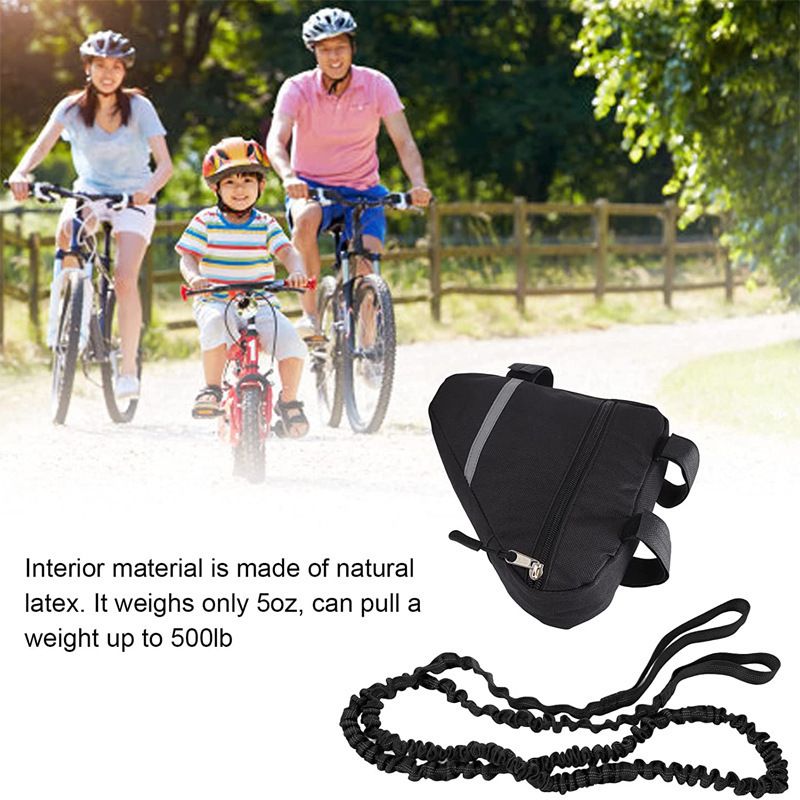 Black Bike Shock Absorbing Tow Rope with Storage Bag (8 to 15 FT) - Durable view 4