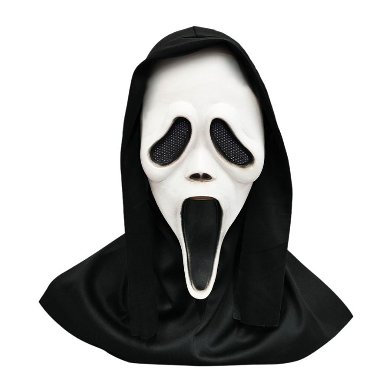 Scream Ghost Face Mask - Halloween Cosplay Latex Hood Mask for Horror Parties