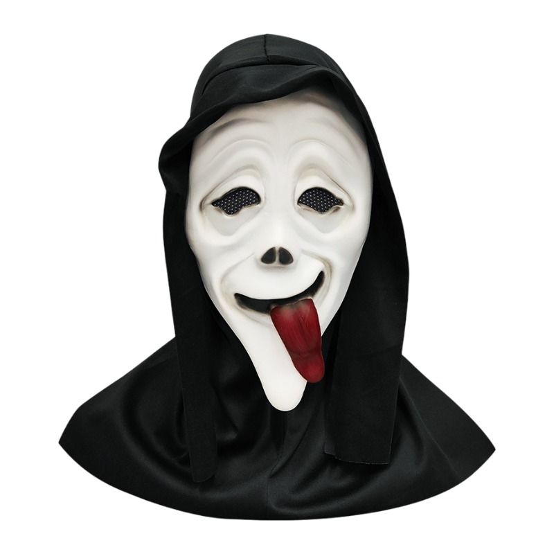 Scream Ghost Face Mask - Halloween Cosplay Latex Hood Mask for Horror Parties
