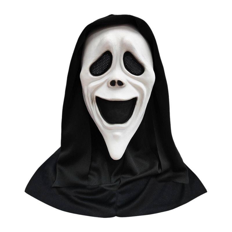 Scream Ghost Face Mask - Halloween Cosplay Latex Hood Mask for Horror Parties