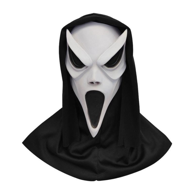 Scream Ghost Face Mask - Halloween Cosplay Latex Hood Mask for Horror Parties