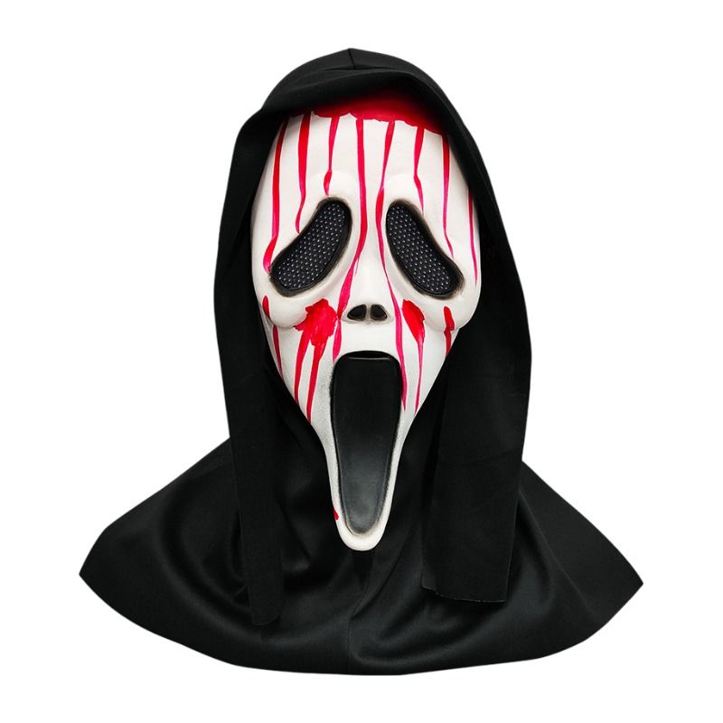 Scream Ghost Face Mask - Halloween Cosplay Latex Hood Mask for Horror Parties
