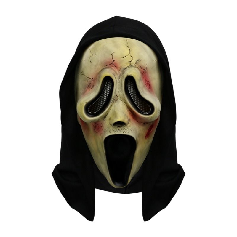 Scream Ghost Face Mask - Halloween Cosplay Latex Hood Mask for Horror Parties