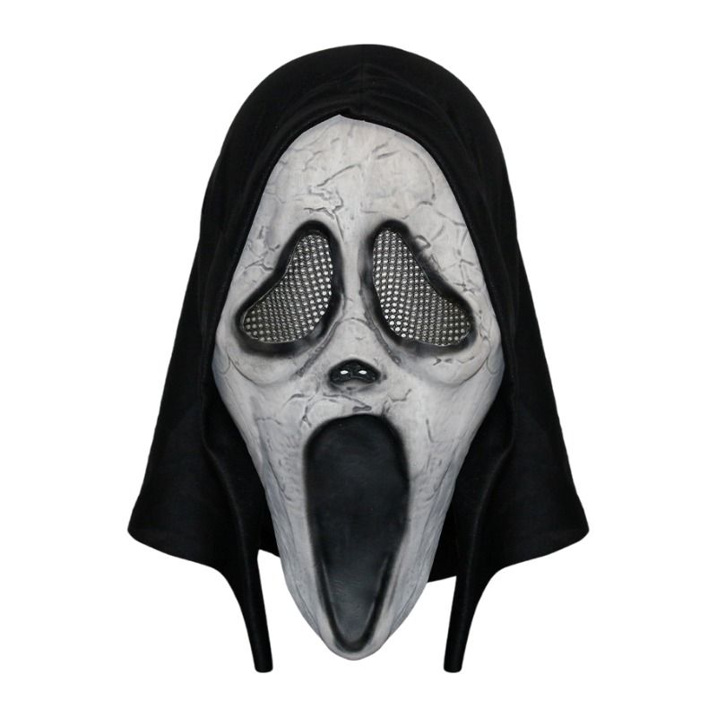 Scream Ghost Face Mask - Halloween Cosplay Latex Hood Mask for Horror Parties
