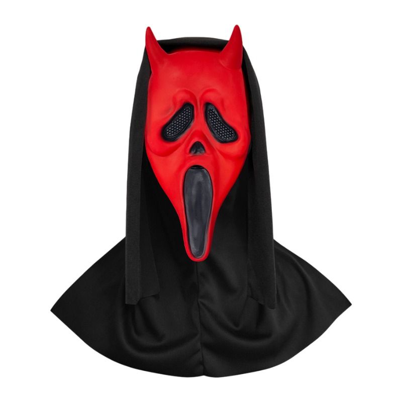 Scream Ghost Face Mask - Halloween Cosplay Latex Hood Mask for Horror Parties