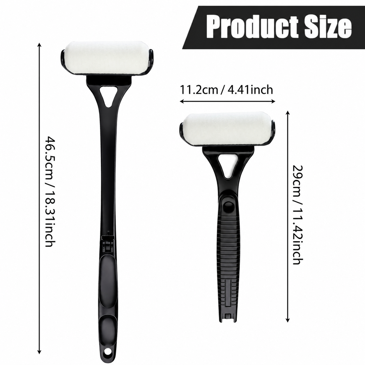 Purple Foldable Long-Handle Back Lotion Applicator with Sponge Roller Head for view 3
