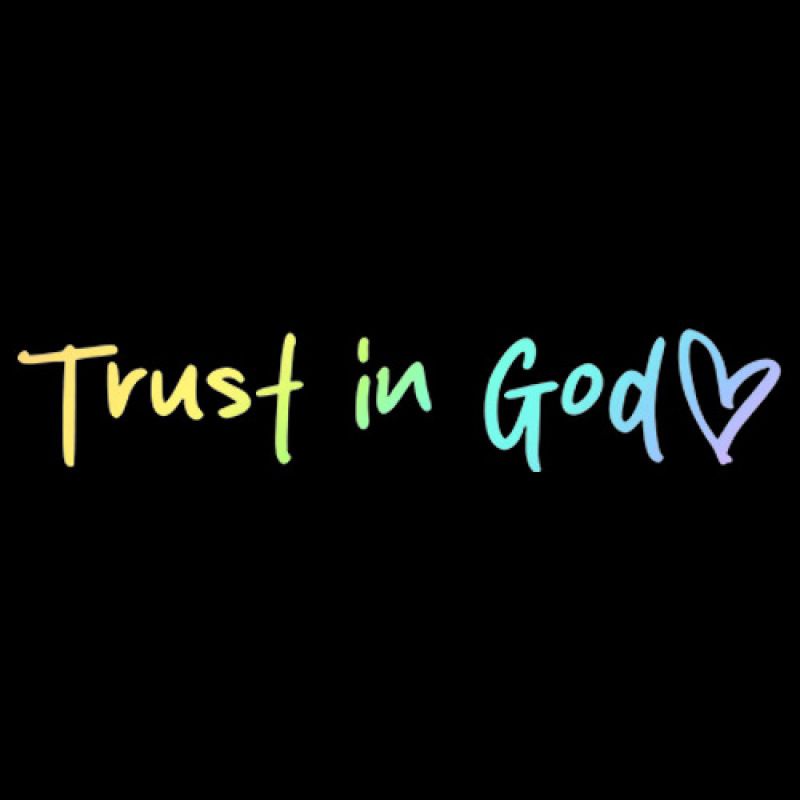 5 Pack Laser Colorful Gradient "Trust in God" Reflective Vinyl Decal Stickers view 2