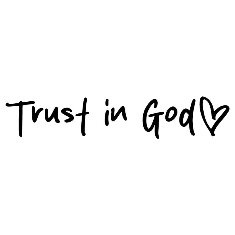 5 Pack Black "Trust in God" Reflective Vinyl Decal Stickers - Waterproof view 2