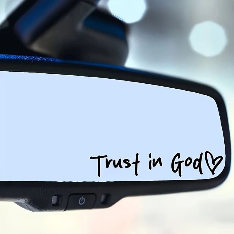 5 Pack Black "Trust in God" Reflective Vinyl Decal Stickers - Waterproof view 3