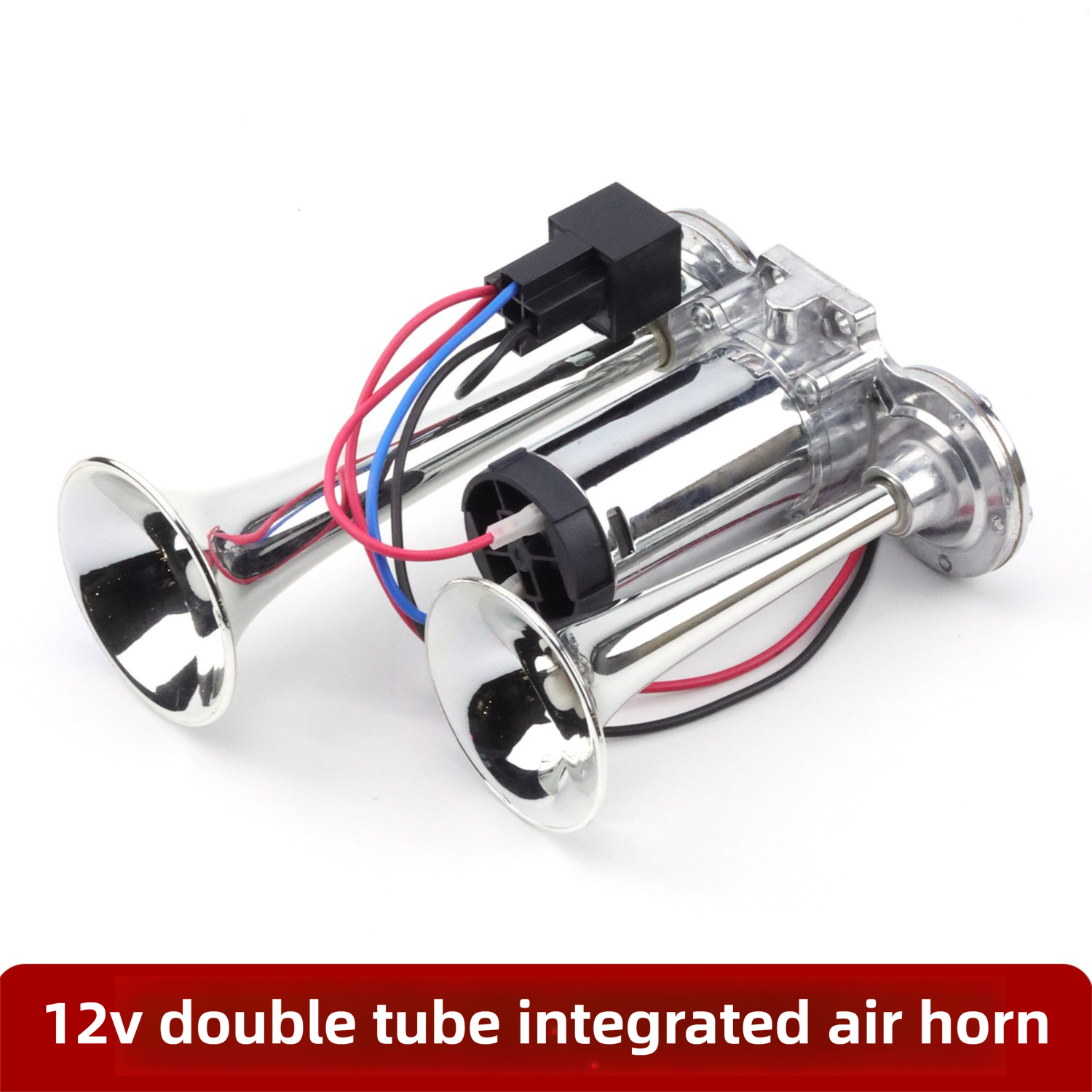 Super Loud Dual-Trumpet Integrated Air Horn with Compressor & Mounting