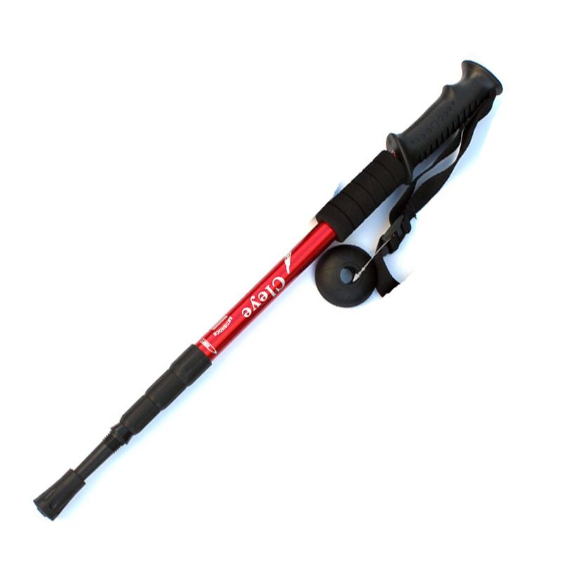 2 Pack Red Outdoor Aluminum Alloy Telescopic Trekking Pole (55 to 110CM)