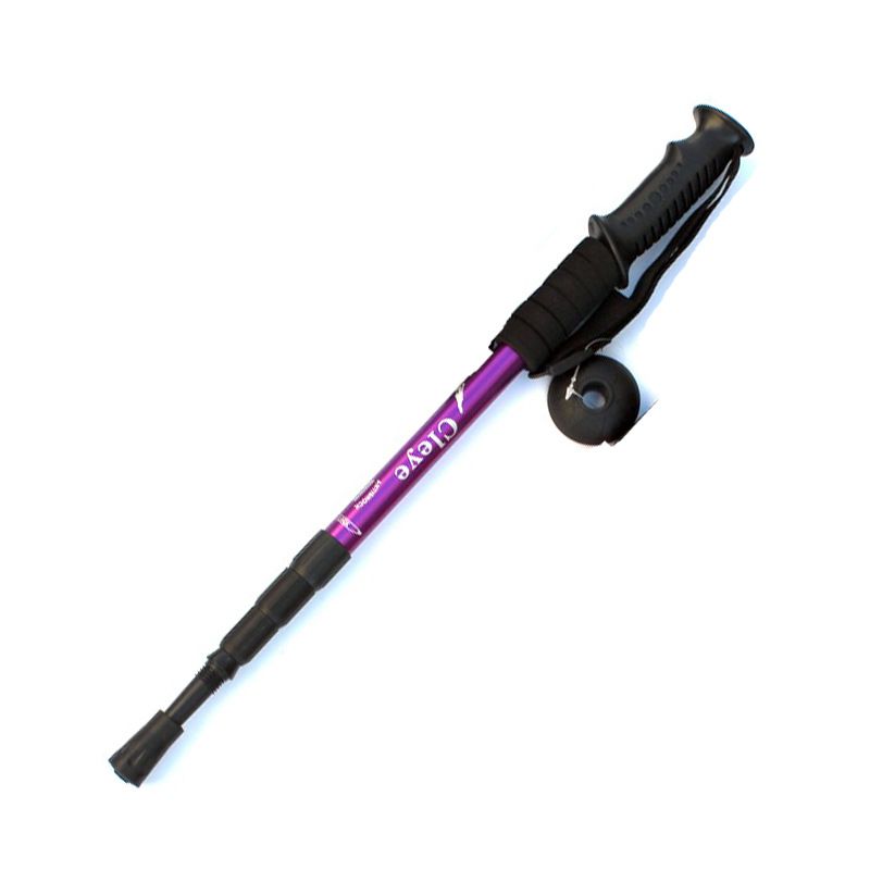2 Pack Purple Outdoor Aluminum Alloy Telescopic Trekking Pole (55 to 110CM)