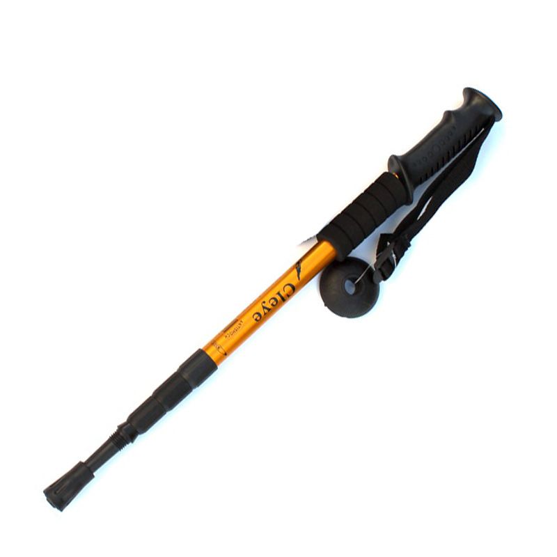 2 Pack Gold Outdoor Aluminum Alloy Telescopic Trekking Pole (55 to 110CM)