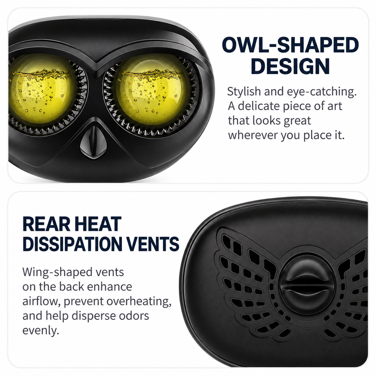 Red Owl Car Air Vent Perfume Ornament with Rotatable Clip - Refillable view 6
