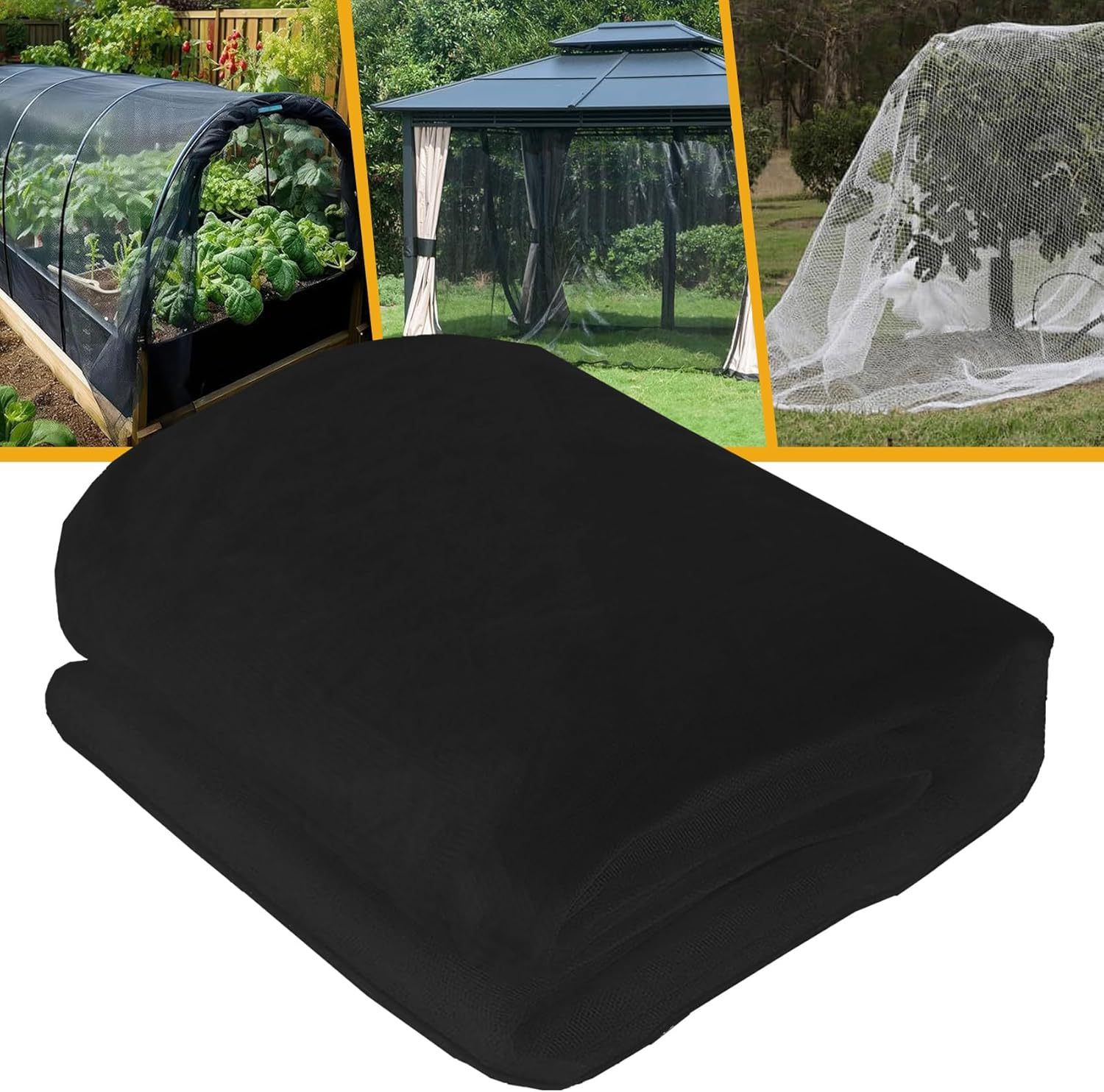 Outdoor Gazebo Mosquito Netting Fabric (3 x 10M Black) - Mutifunctional DIY view 2