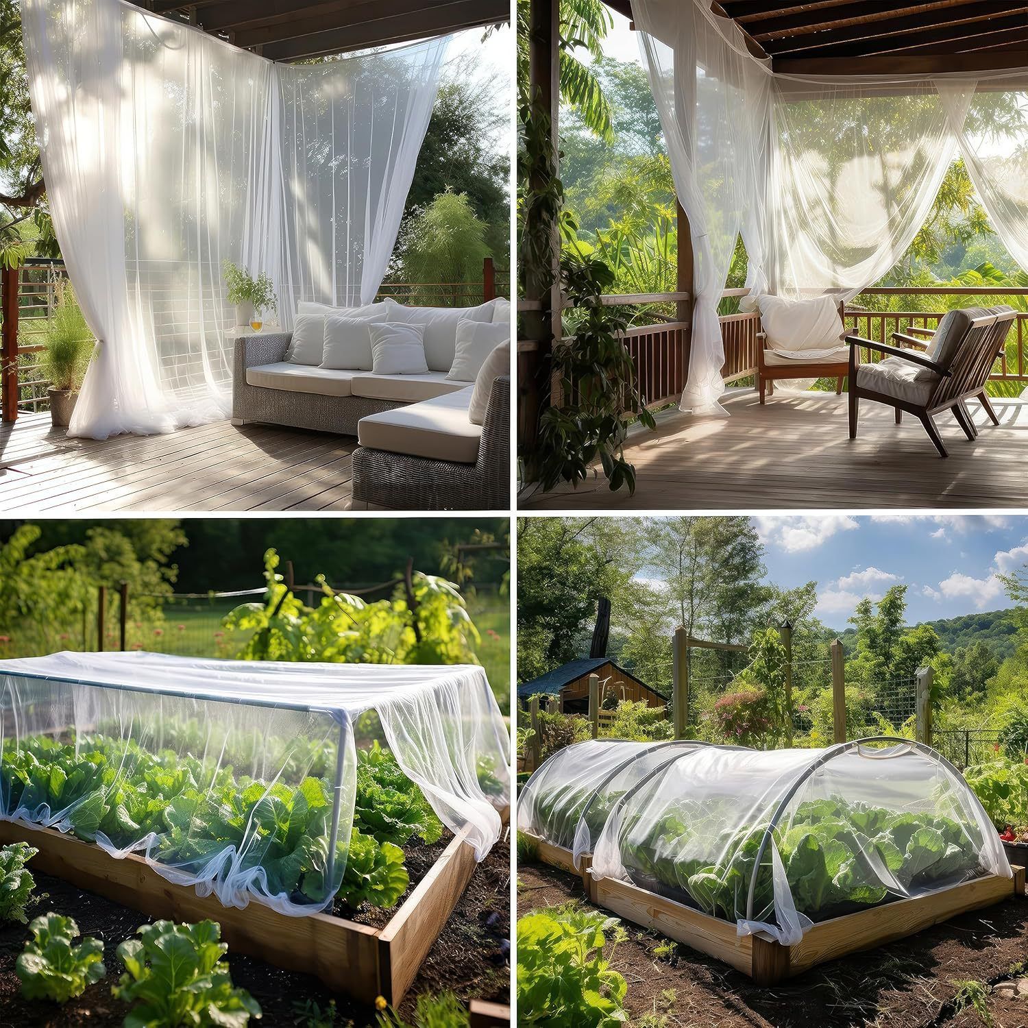 Outdoor Gazebo Mosquito Netting Fabric (3 x 10M White) - Mutifunctional DIY view 2