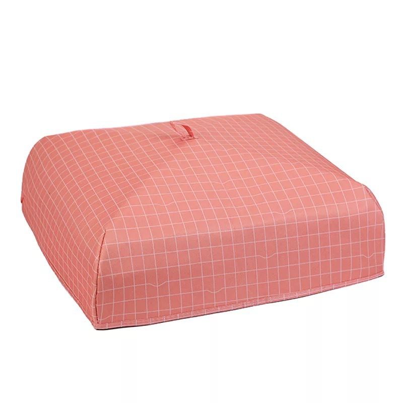 2 Pack Pink Plaid Foldable Thermal Insulated Food Cover (S 21 x 21 x 11cm)