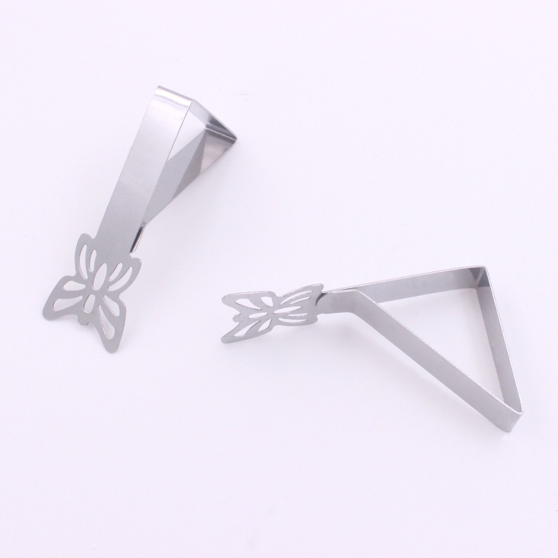 10PCS Leaf Design Stainless Steel Triangular Tablecloth Clips - Nonslip view 3
