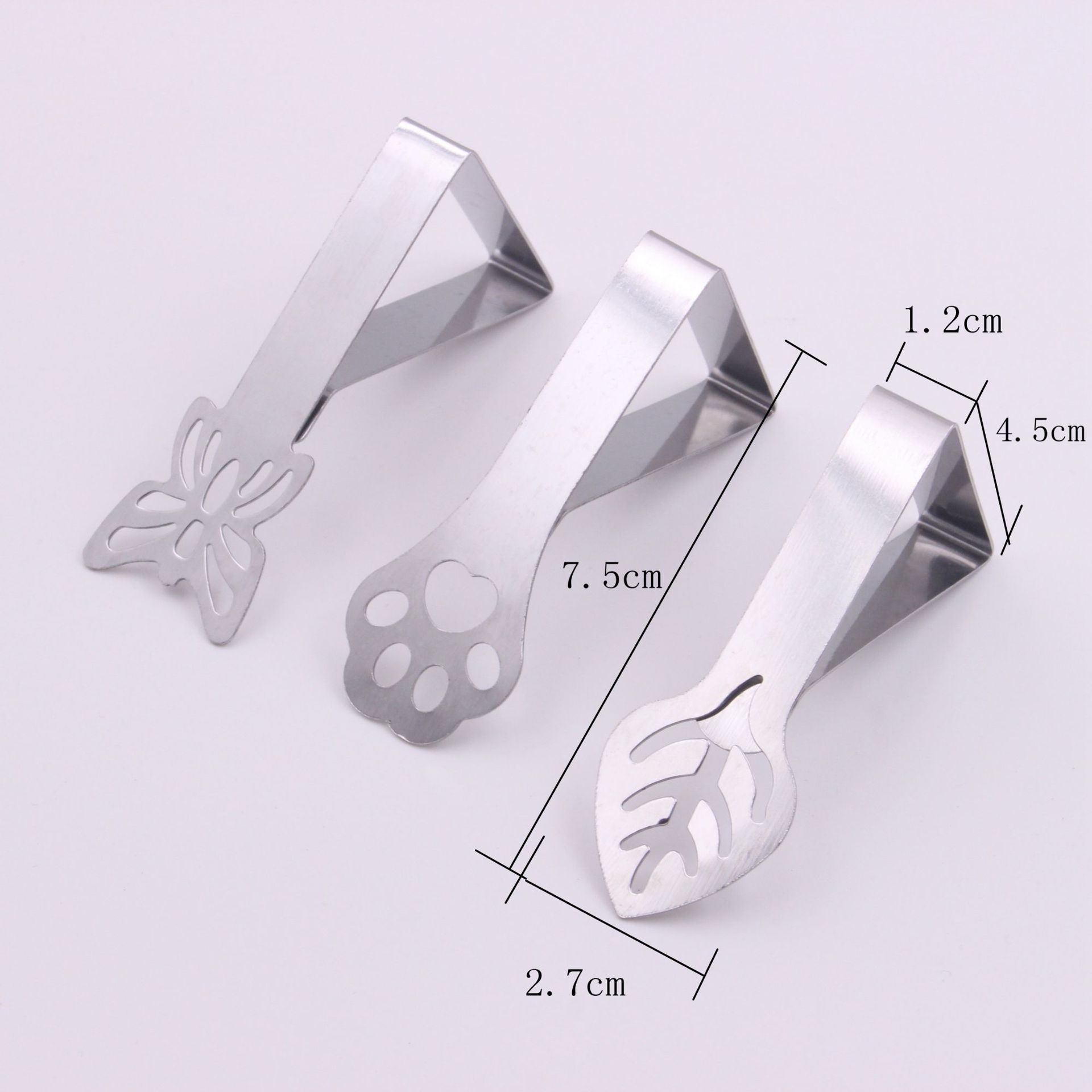 10PCS Leaf Design Stainless Steel Triangular Tablecloth Clips - Nonslip view 4