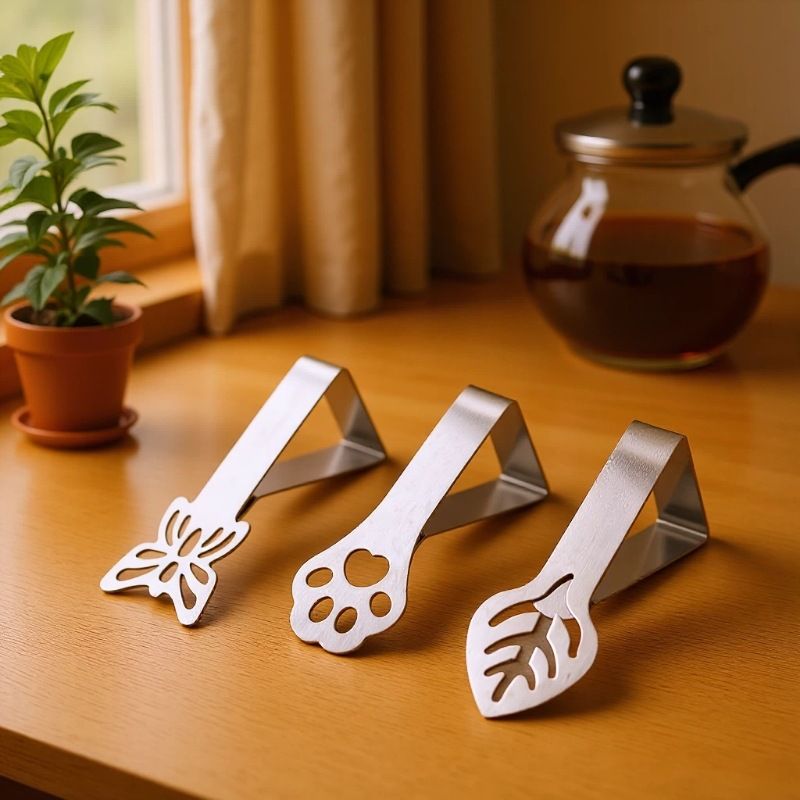 10PCS Butterfly Design Stainless Steel Triangular Tablecloth Clips - Nonslip view 2