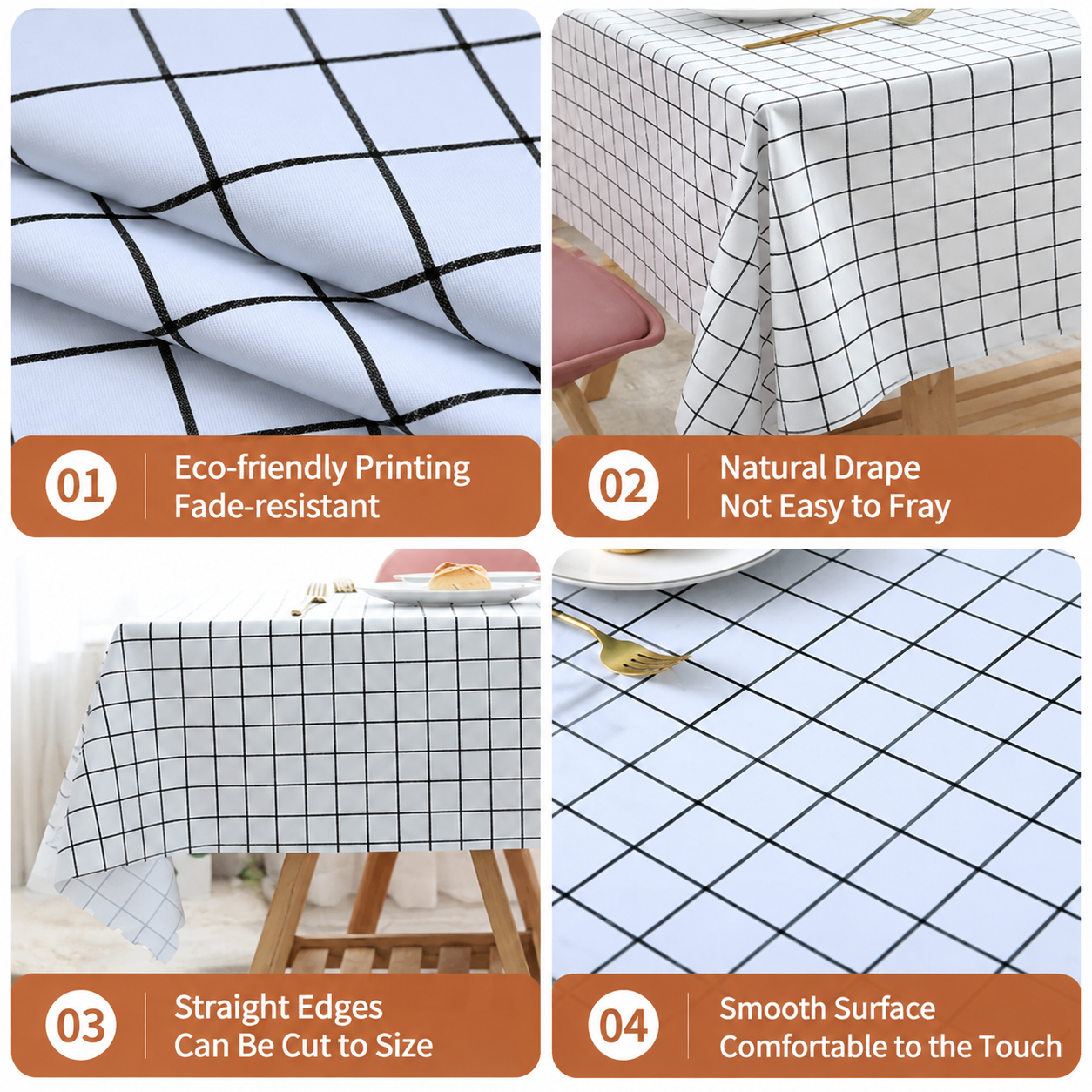 140 x 220 CM Blue Checkered Waterproof & Oil-Proof PVC Tablecloth - Modern view 5