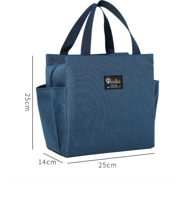 2 Packs Grey Portable Oxford Cloth Insulated Lunch Bag (25 x 25 x14CM) - Large view 6