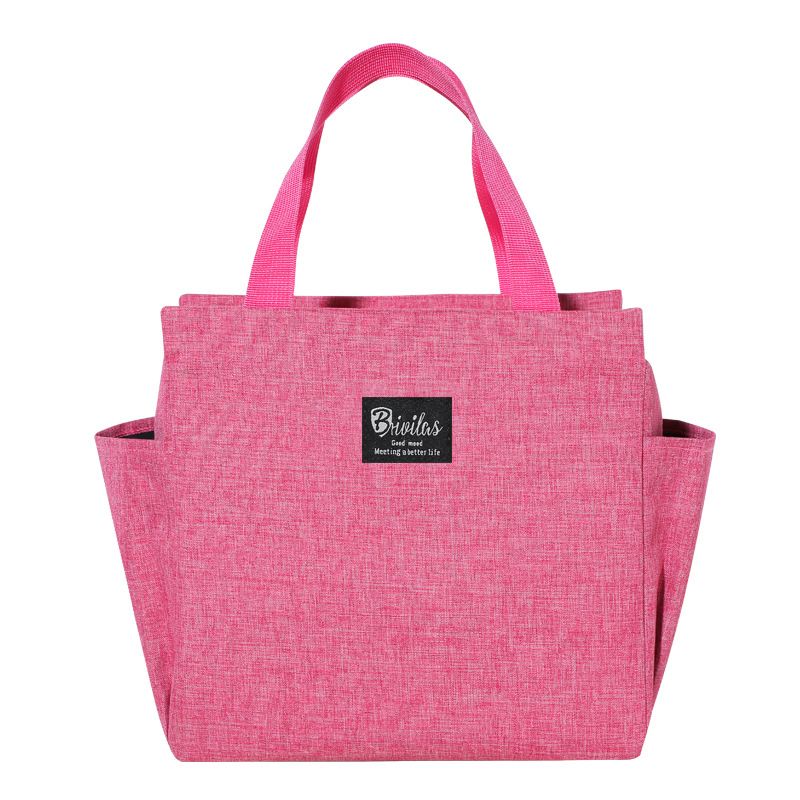 2 Packs Pink Portable Oxford Cloth Insulated Lunch Bag (25 x 25 x14CM) - Large