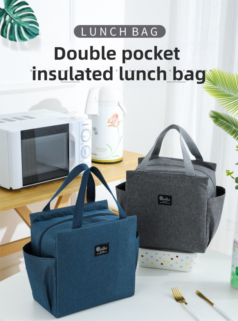 2 Packs Pink Portable Oxford Cloth Insulated Lunch Bag (25 x 25 x14CM) - Large view 2