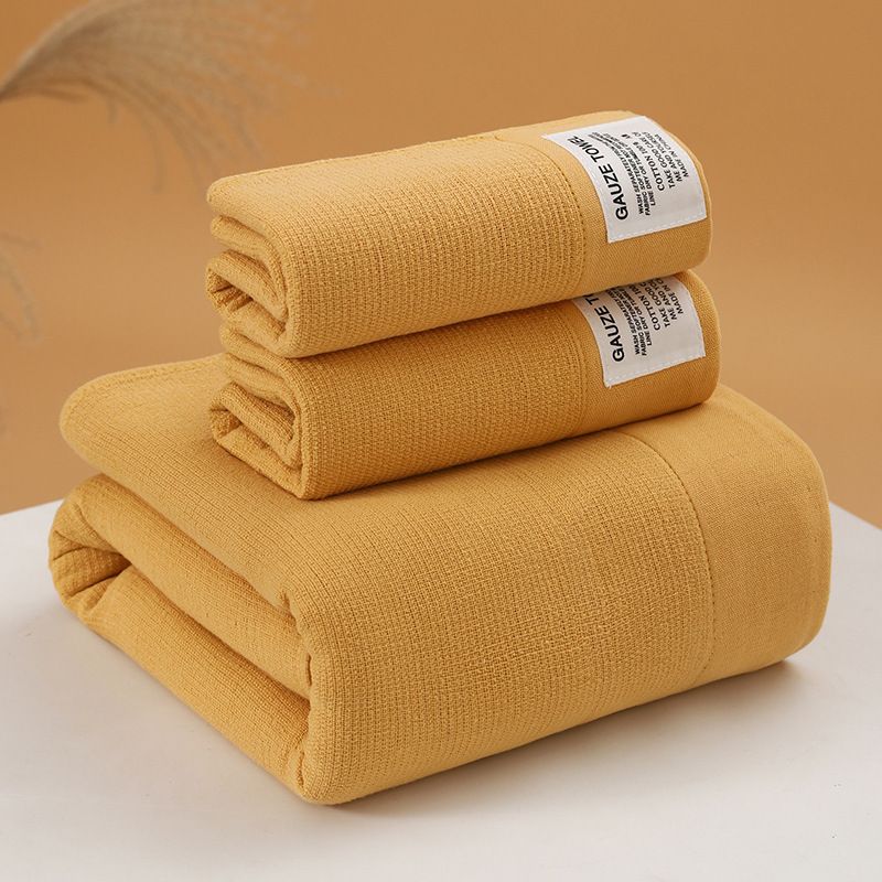 3-Piece Orange 100% Pure Combed Cotton Towel & Bath Towel Set - Ultra Soft &