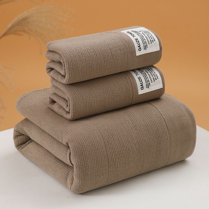 3-Piece Khaki 100% Pure Combed Cotton Towel & Bath Towel Set - Ultra Soft &