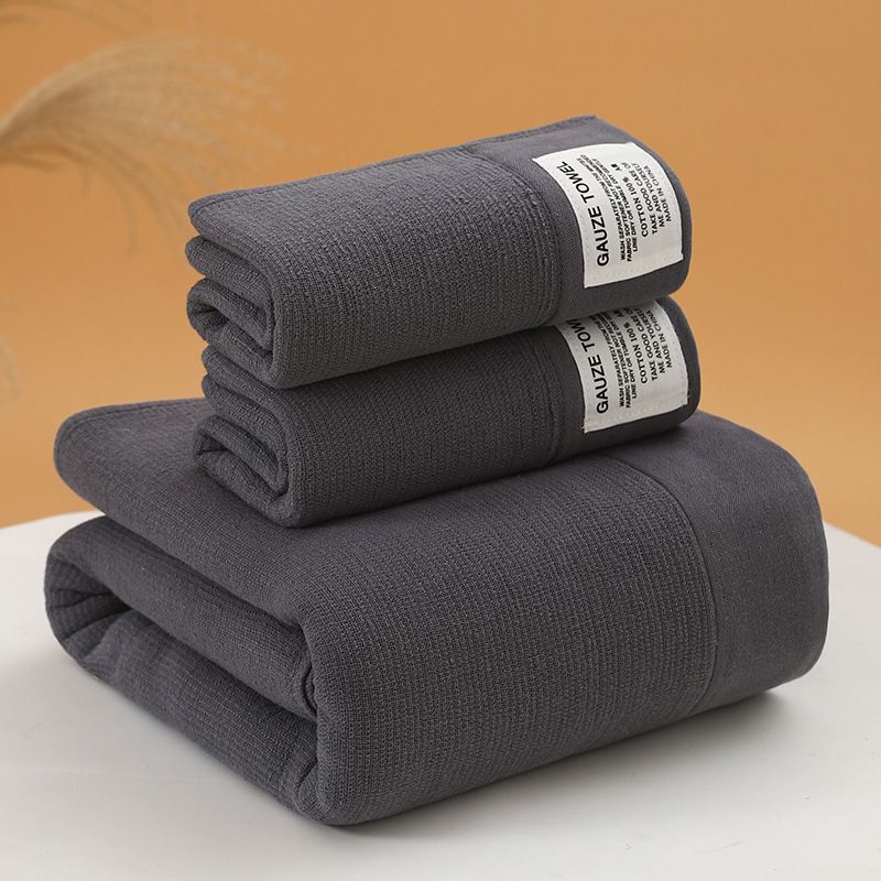 3-Piece Dark Grey 100% Pure Combed Cotton Towel & Bath Towel Set - Ultra Soft