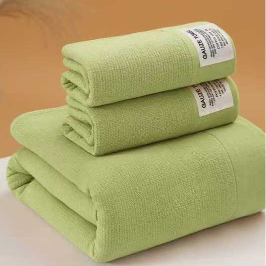 3-Piece Green 100% Pure Combed Cotton Towel & Bath Towel Set - Ultra Soft &