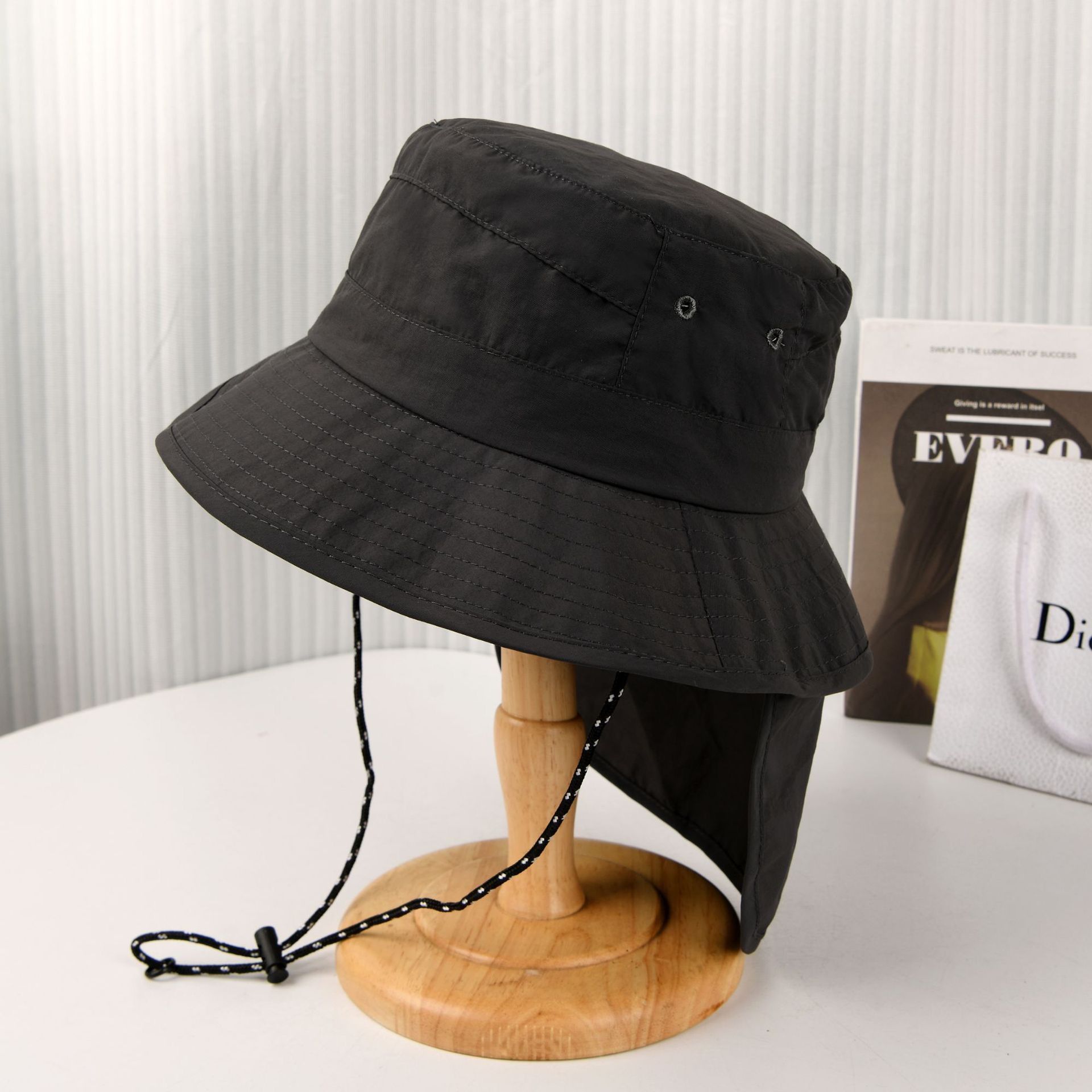 Dark Grey Packable Quick Dry Bucket Sun Hat (Circumference 58 to 60cm)
