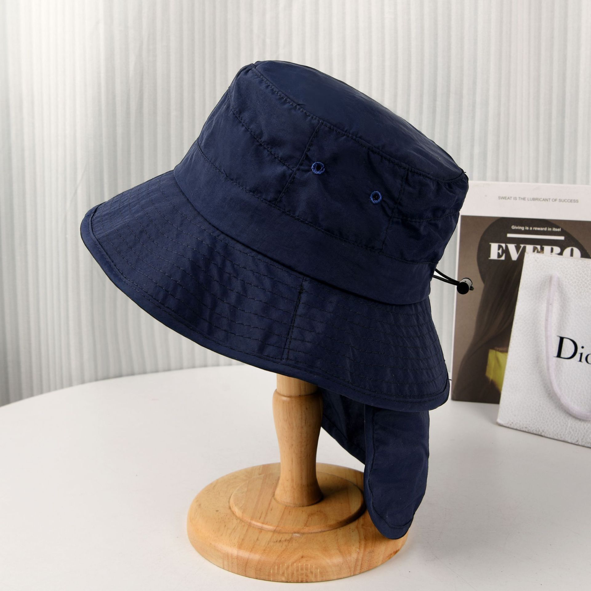 Navy Blue Packable Quick Dry Bucket Sun Hat (Circumference 58 to 60cm)