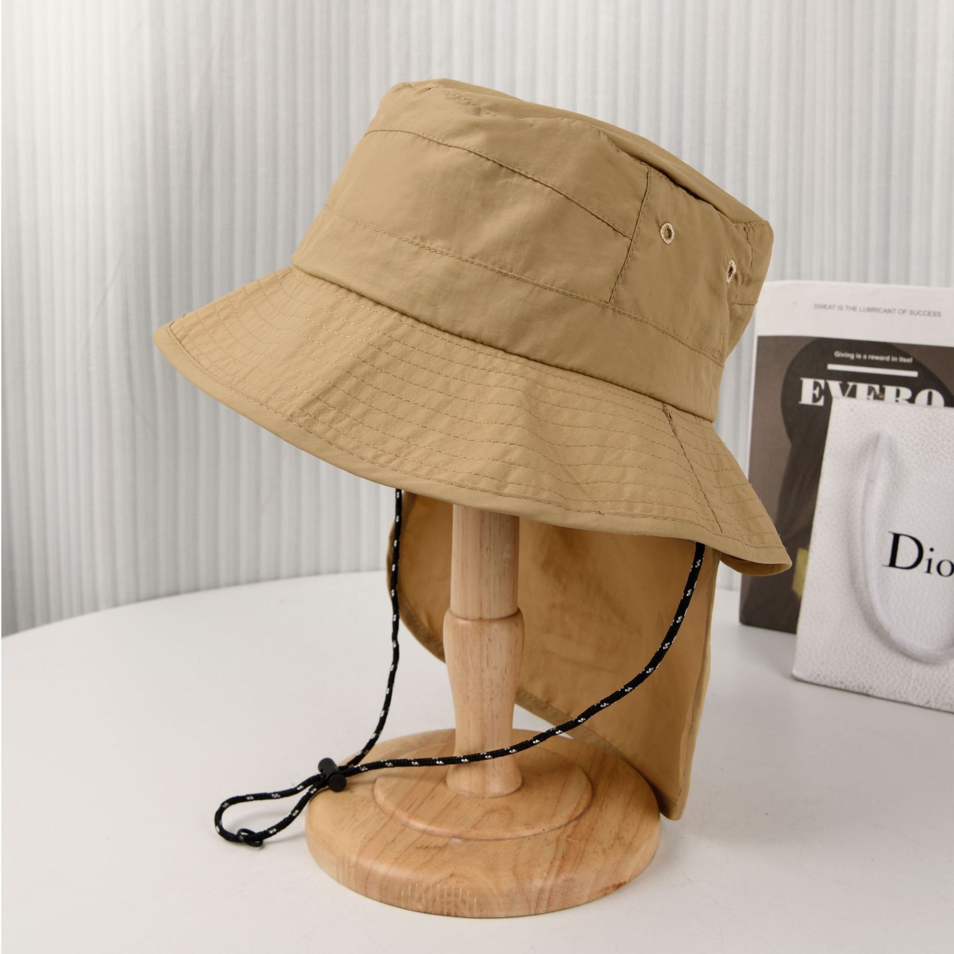 Khaki Packable Quick Dry Bucket Sun Hat (Circumference 58 to 60cm)