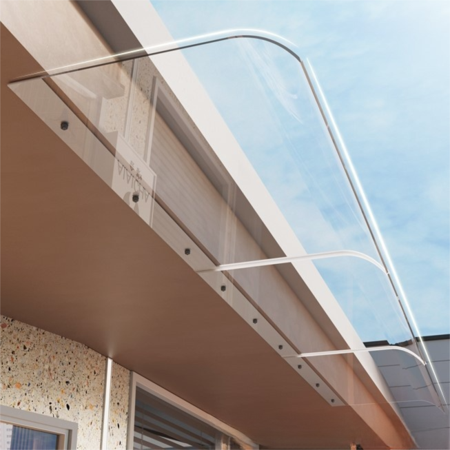 Bracket Free Transparent Window Rain Awning - 400 x 400mm Stackable Thickened — image 1