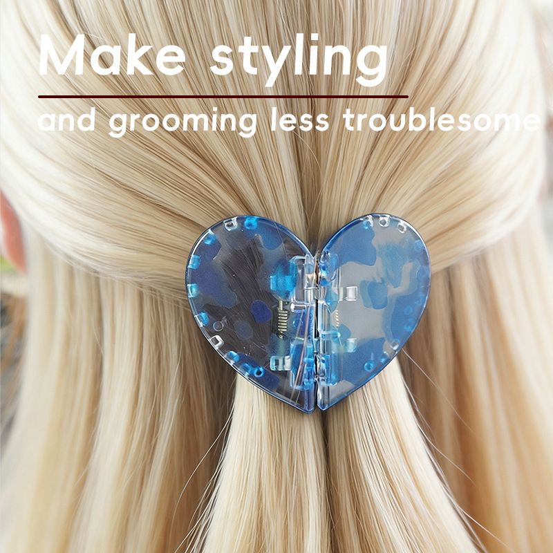 2PCS Orange Magnetic Heart Hair Clip and Detachable Hair Claw - Secure view 3