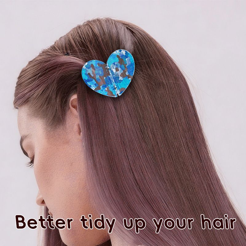 2PCS Orange Magnetic Heart Hair Clip and Detachable Hair Claw - Secure view 5