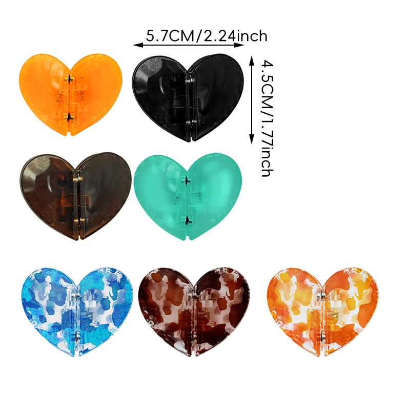 3-Piece Leopard Print Magnetic Heart Hair Clip and Detachable Hair Claw Set view 6