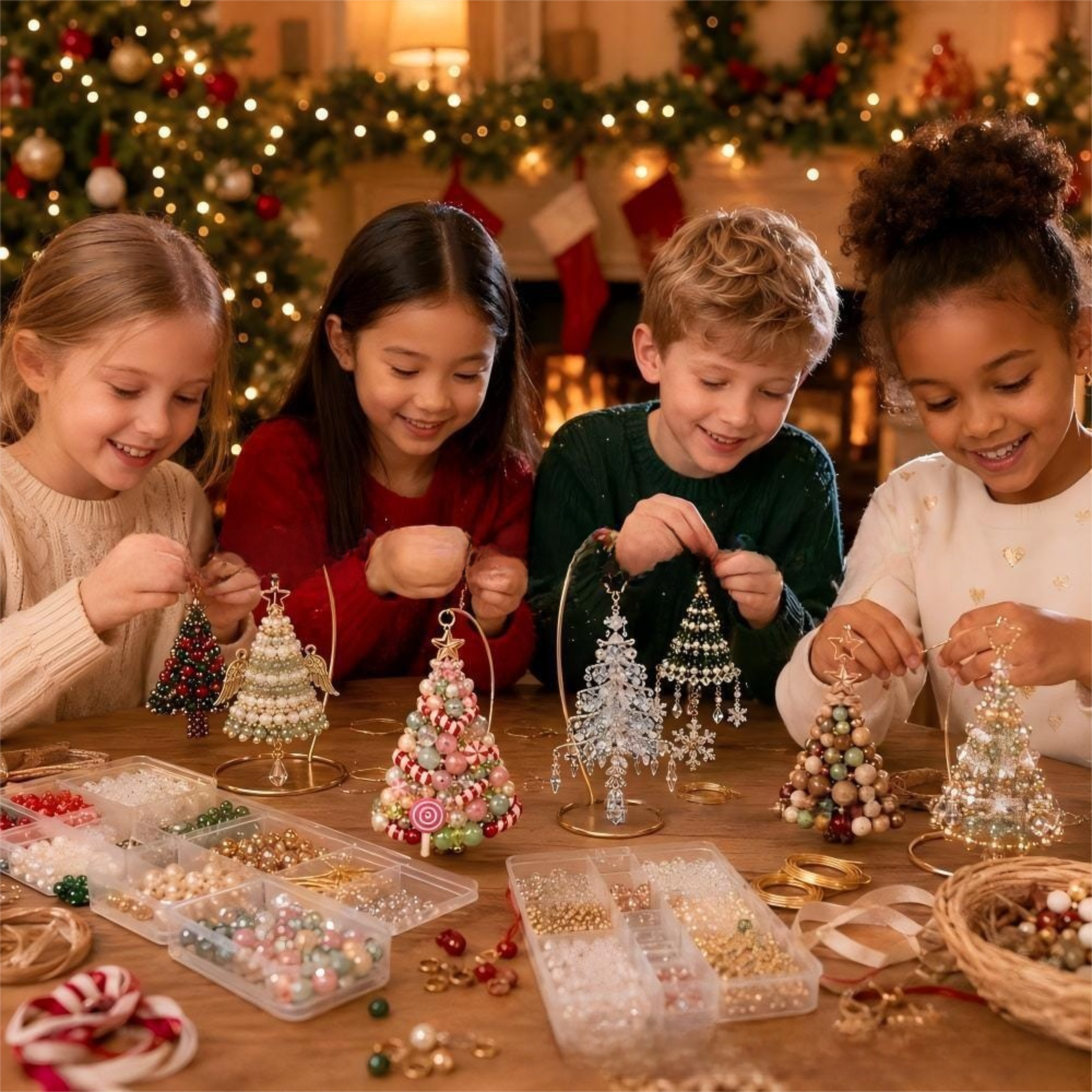 DIY Christmas Tree Beaded Ornament Kit - Snowflake Christmas Tree Handmade view 4