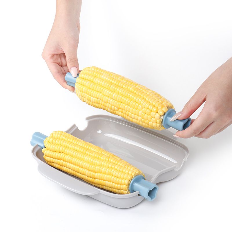 Beige Dual Grid Microwave Corn Cooker (Boxed) - Food Grade Corn Steamer with view 6