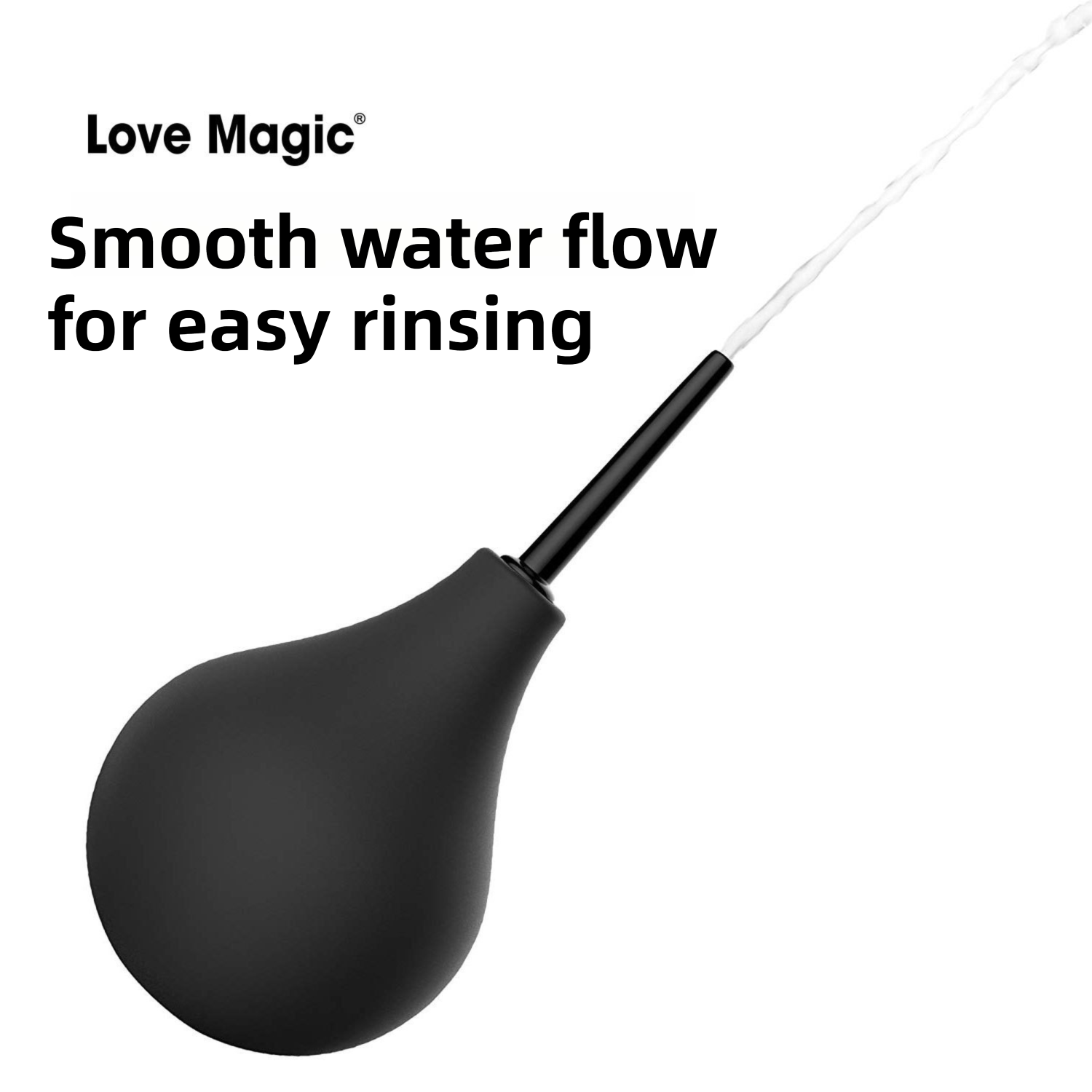 Black Enema Bulb Irrigator - 220ml PVC Squeeze Bulb with Detachable Slim Nozzle view 3