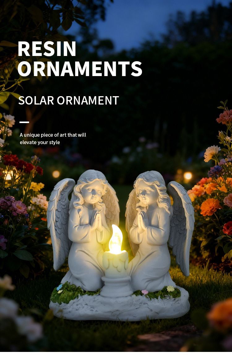 Solar Resin Standing Angel Garden Light - Outdoor Waterproof Angel Statue with view 5