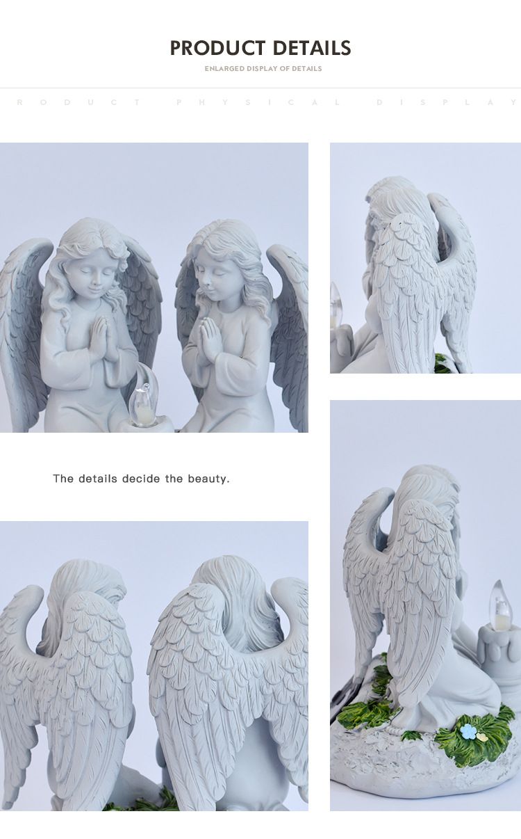 Solar Resin Standing Angel Garden Light - Outdoor Waterproof Angel Statue with view 6